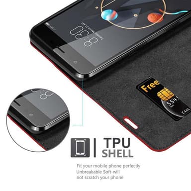 ZTE Nubia M2 lommebokdeksel case (rød)