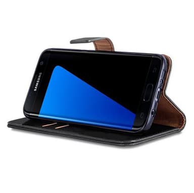 Samsung Galaxy S7 EDGE lommebokdeksel etui (svart)