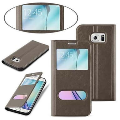 Samsung Galaxy S6 EDGE lommebokdeksel cover (brun)