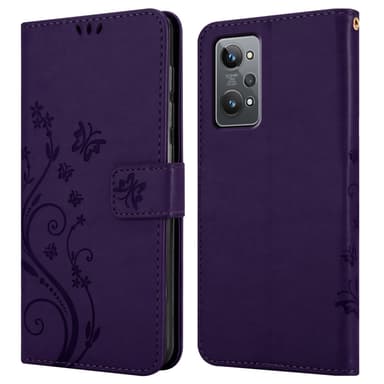 Realme GT 2 / GT Neo 2 lommebokdeksel Blomster (lilla)
