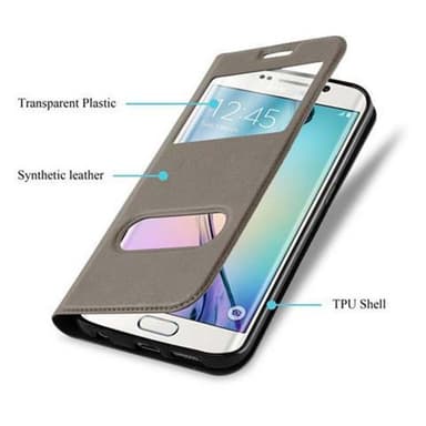 Samsung Galaxy S6 EDGE lommebokdeksel cover (brun)