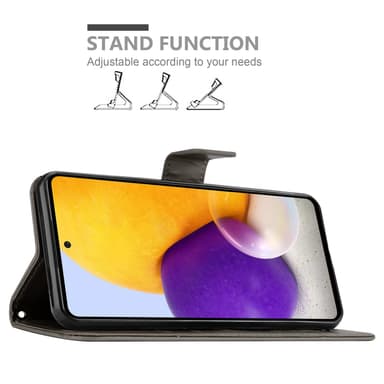 Samsung Galaxy A73 5G lommebokdeksel Blomster (grå)