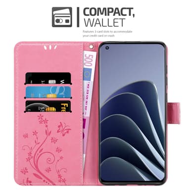 OnePlus 10 PRO 5G lommebokdeksel Blomster (rosa)