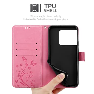 OnePlus 10 PRO 5G lommebokdeksel Blomster (rosa)