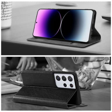 Samsung Galaxy S21 ULTRA lommebokdeksel cover (svart)