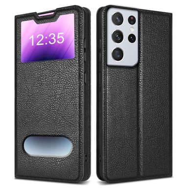 Samsung Galaxy S21 ULTRA lommebokdeksel cover (svart)