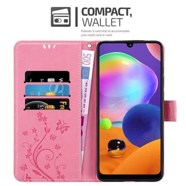 Samsung Galaxy A31 lommebokdeksel Blomster (rosa)