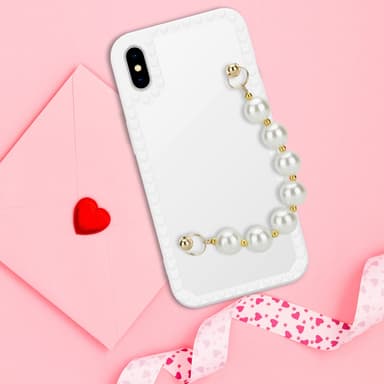iPhone XS MAX Deksel med kjede (hvit)