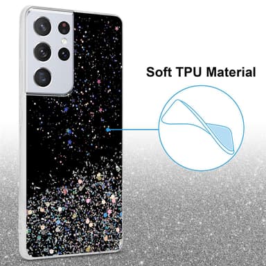 Samsung Galaxy S21 ULTRA Silikondeksel Glitter (svart)