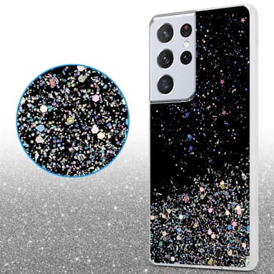 Samsung Galaxy S21 ULTRA Silikondeksel Glitter (svart)