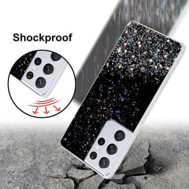 Samsung Galaxy S21 ULTRA Silikondeksel Glitter (svart)