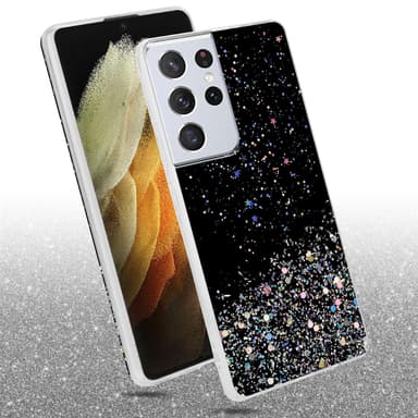 Samsung Galaxy S21 ULTRA Silikondeksel Glitter (svart)
