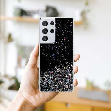 Samsung Galaxy S21 ULTRA Silikondeksel Glitter (svart)