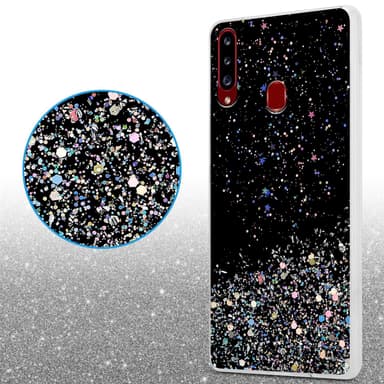 Samsung Galaxy A20s Silikondeksel Glitter (svart)