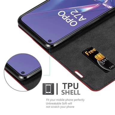 Oppo A52 lommebokdeksel case (rød)