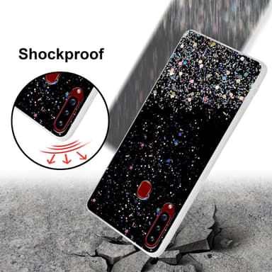 Samsung Galaxy A20s Silikondeksel Glitter (svart)