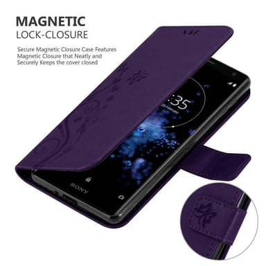 Sony Xperia XZ2 lommebokdeksel Blomster (lilla)