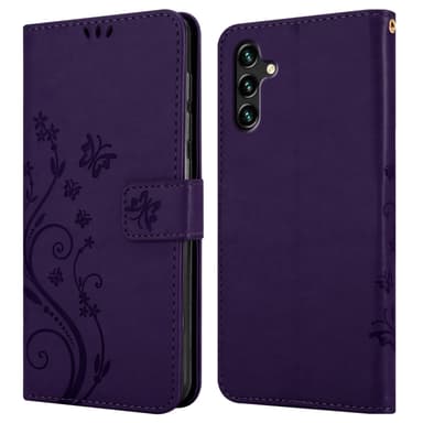 Samsung Galaxy A13 5G lommebokdeksel Blomster (lilla)
