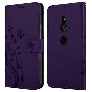 Sony Xperia XZ2 lommebokdeksel Blomster (lilla)