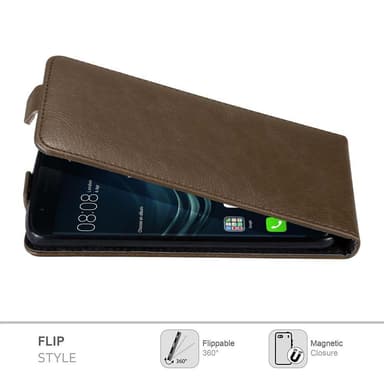Huawei P9 deksel flip cover (brun)