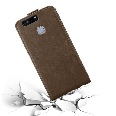 Huawei P9 deksel flip cover (brun)