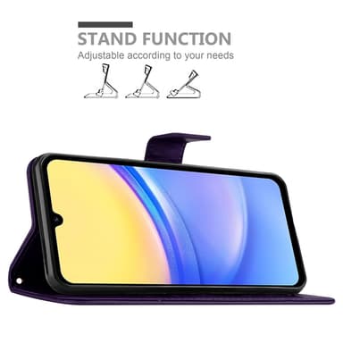 Samsung Galaxy A15 lommebokdeksel Blomster (Lilla)