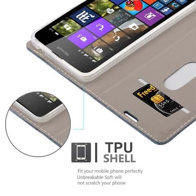 Nokia Lumia 540 lommebokdeksel etui (blå)