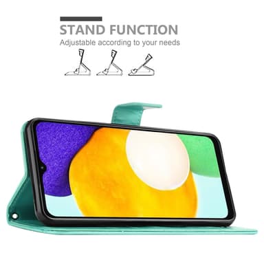 Samsung Galaxy A13 5G lommebokdeksel Blomster (turkis)