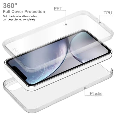 iPhone XR Deksel 360 Case Cover (gjennomsiktig)