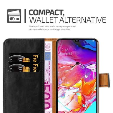 Samsung Galaxy A70 / A70s lommebokdeksel etui (svart)