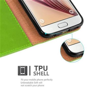 Samsung Galaxy S6 lommebokdeksel etui (grønn)