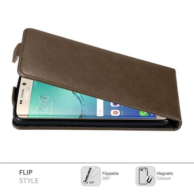 Samsung Galaxy S6 EDGE PLUS deksel flip cover (brun)