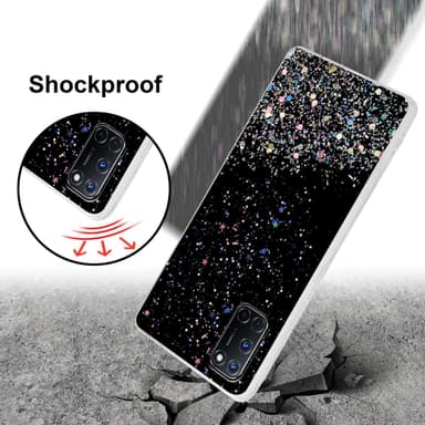 Oppo A92 Silikondeksel Glitter (Svart)