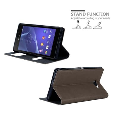 Sony Xperia M2 / M2 AQUA lommebokdeksel cover (brun)