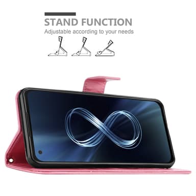 Asus ZenFone 8 lommebokdeksel Blomster (rosa)