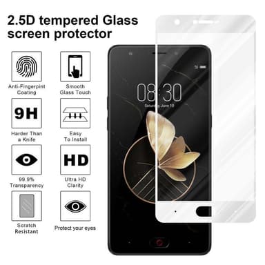 ZTE Nubia M2 Skjermbeskytter Skärmskydd (hvit)