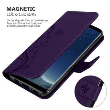Samsung Galaxy S8 PLUS lommebokdeksel Blomster (lilla)