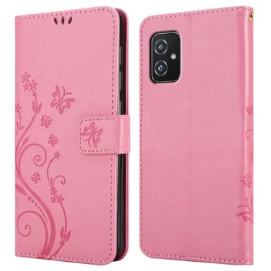 Asus ZenFone 8 lommebokdeksel Blomster (rosa)