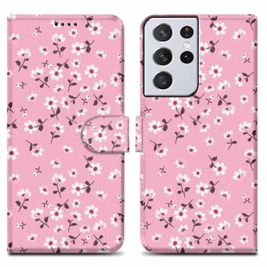 Samsung Galaxy S22 ULTRA lommebokdeksel etui (rosa)