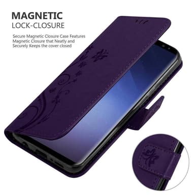 Samsung Galaxy S9 PLUS lommebokdeksel Blomster (lilla)