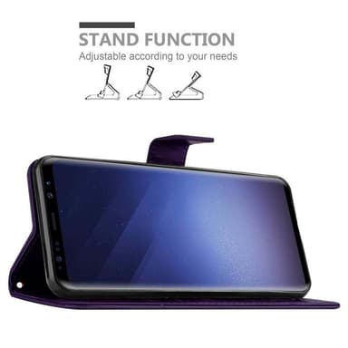 Samsung Galaxy S9 PLUS lommebokdeksel Blomster (lilla)