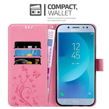 Samsung Galaxy J5 2017 lommebokdeksel Blomster (rosa)