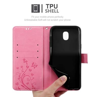 Samsung Galaxy J5 2017 lommebokdeksel Blomster (rosa)
