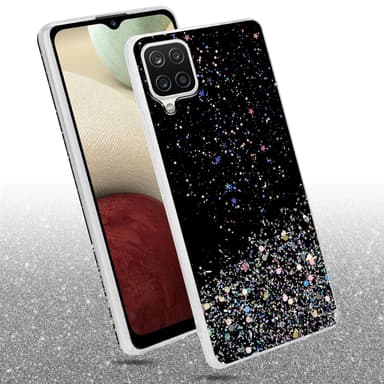 Samsung Galaxy A12 / M12 Silikondeksel Glitter (svart)