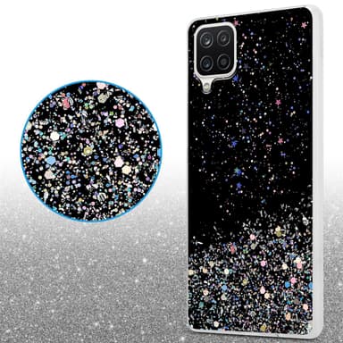Samsung Galaxy A12 / M12 Silikondeksel Glitter (svart)