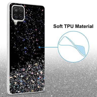 Samsung Galaxy A12 / M12 Silikondeksel Glitter (svart)