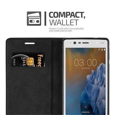 Nokia 3 2017 lommebokdeksel case (svart)
