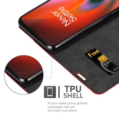 OnePlus Nord 2 5G lommebokdeksel case (rød)