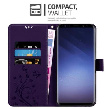 Samsung Galaxy S9 PLUS lommebokdeksel Blomster (lilla)
