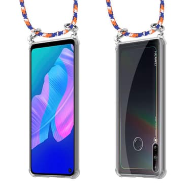 Huawei P40 LITE E Deksel med Halskjede (blå)